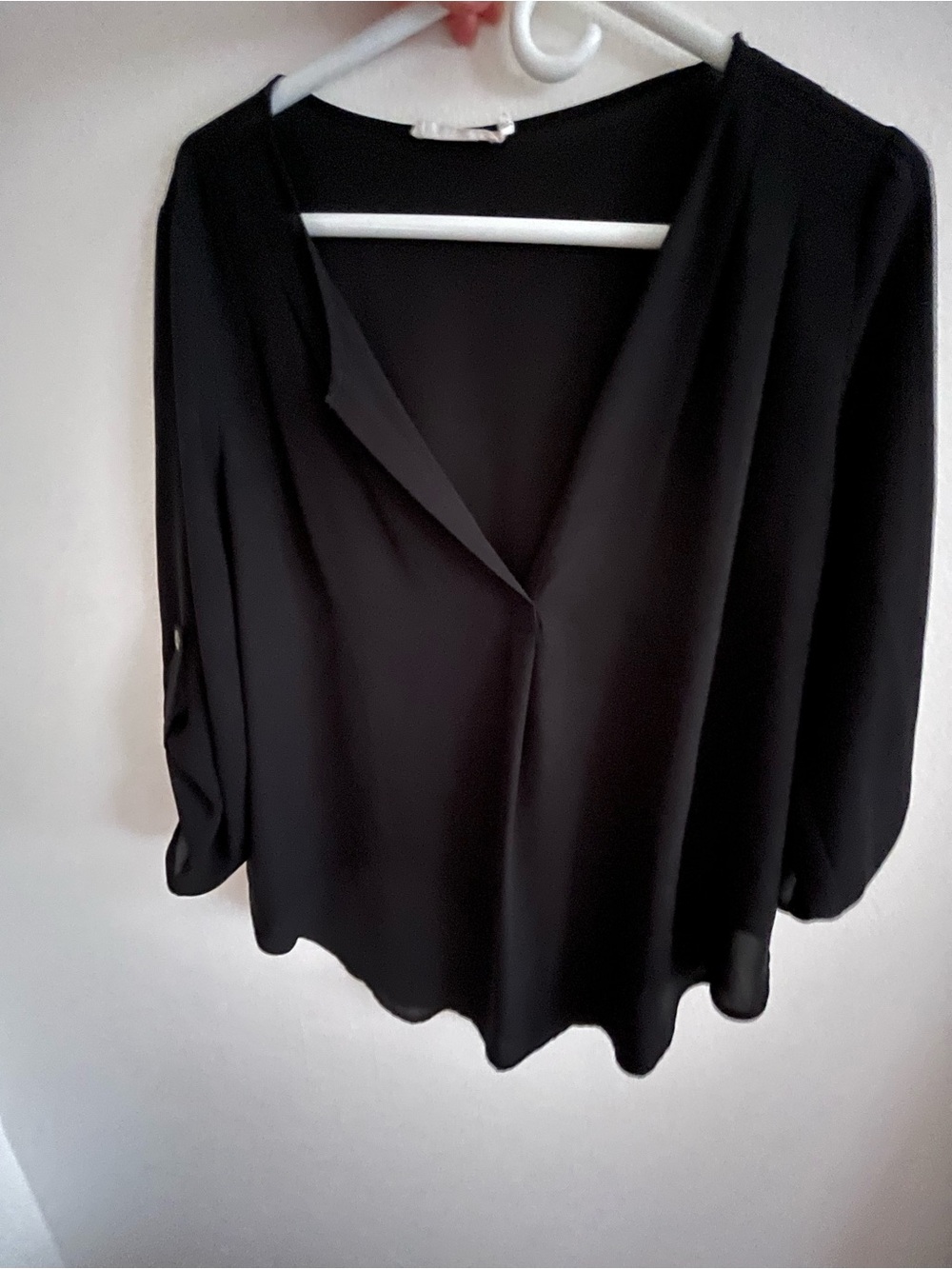 Black V-Neck Women’s Blouse